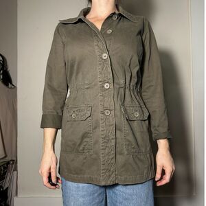French Cuff Green Utility Jacket Size Small